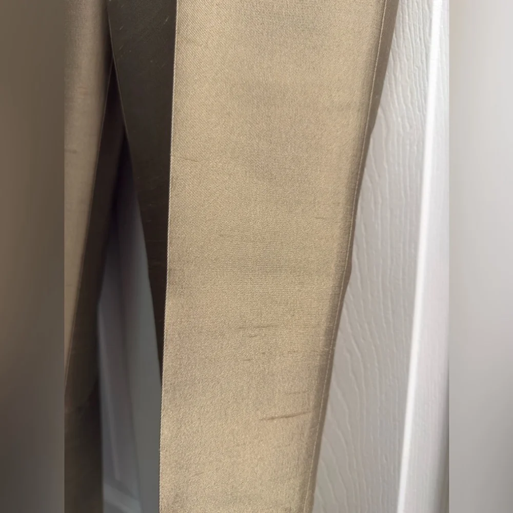 $990 Michael Kors Collection Tan Dress Pants Straight-Leg Silhouette metallic